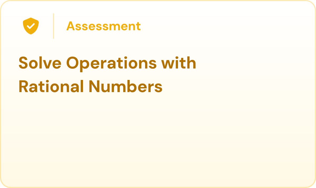 Solve Operations with Rational Numbers