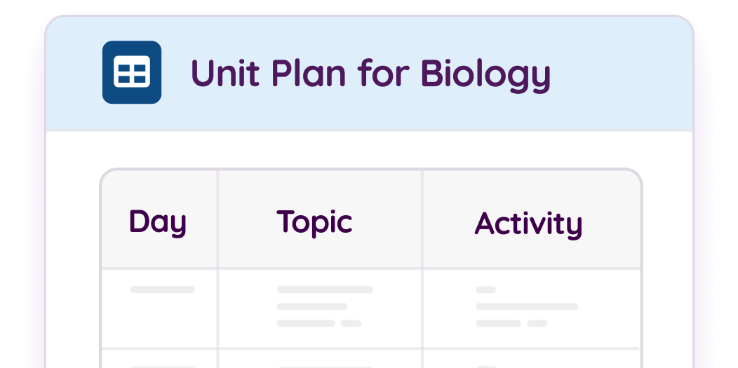 Unit Plan Generator