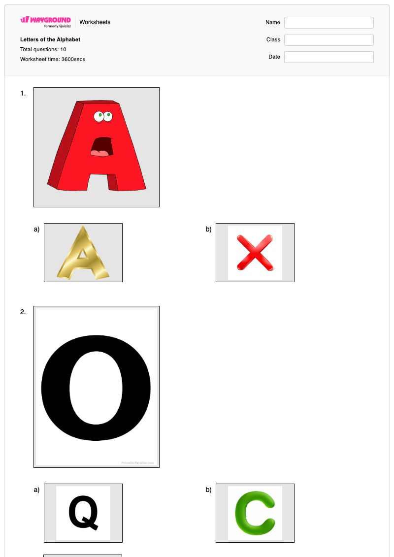 Letters of the Alphabet - Printable Alphabet-charts Worksheets Kindergarten - Wayground