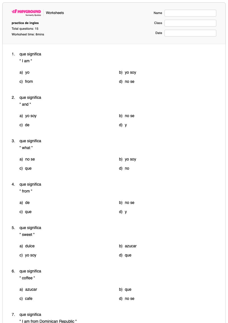 practica de ingles  - Imprimible Análisis-de-documentos Hojas-de-trabajo Grado 7 - Wayground