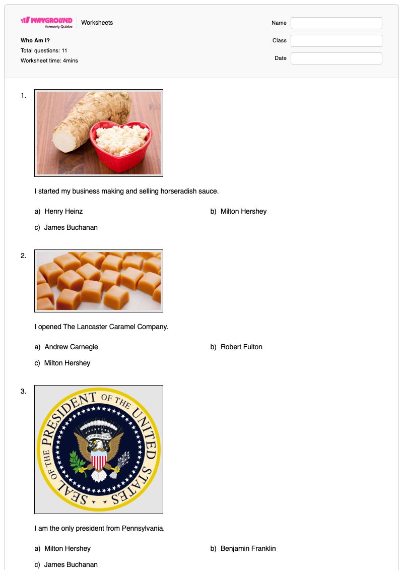 Who Am I? - Printable Math Worksheets - Wayground