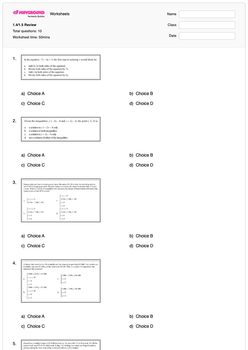 1.4/1.5 Review - Printable Science Worksheets - Wayground