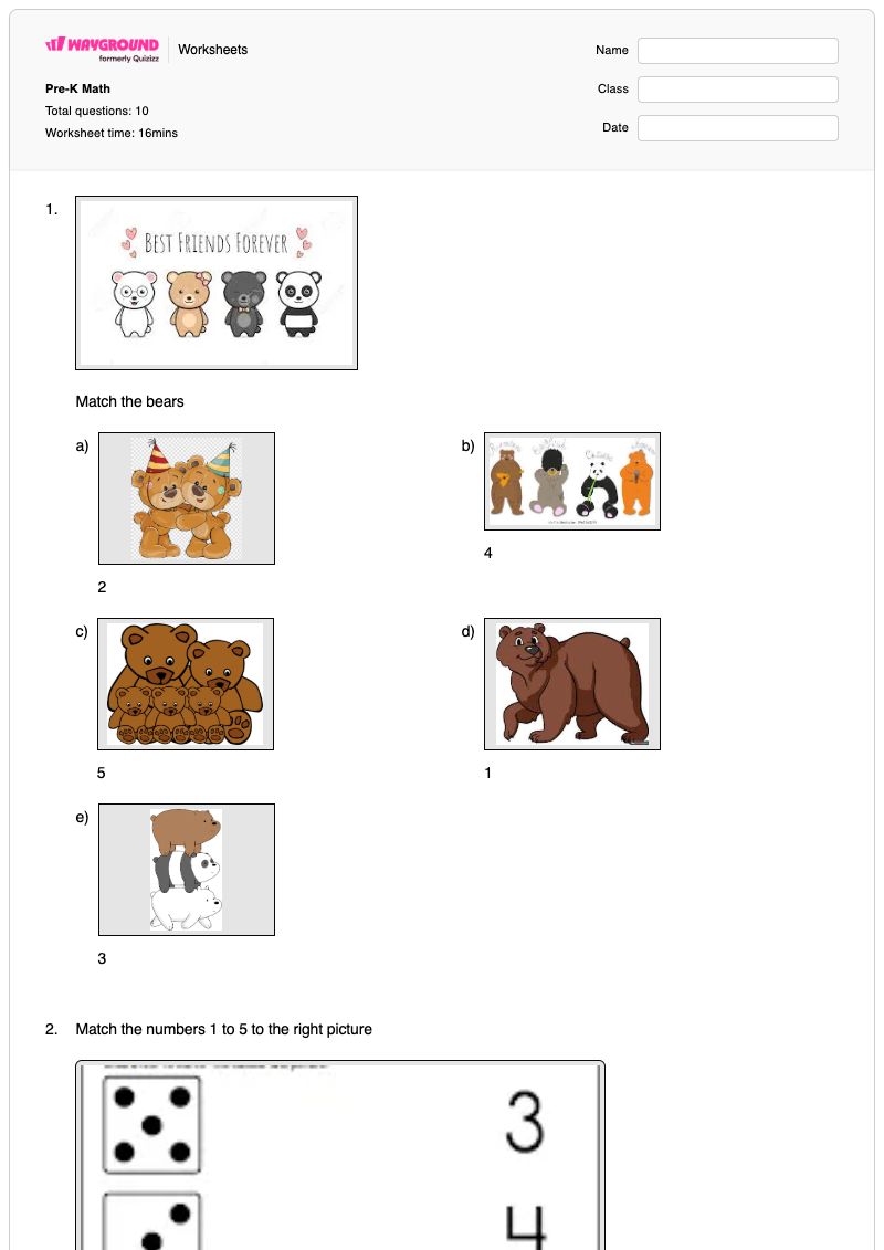 Pre-K Math - Printable Maze-activities Worksheets Kindergarten - Wayground