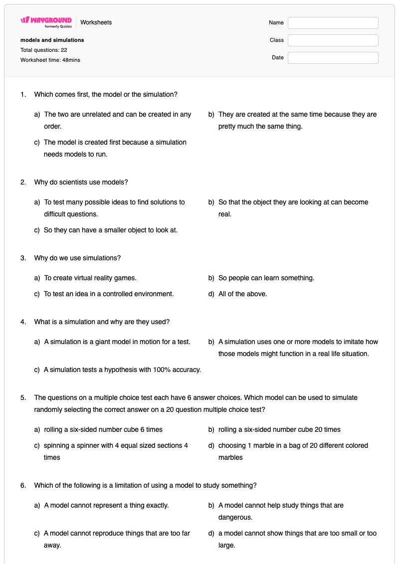 models and simulations - Printable Multiplication-and-area-models Worksheets Grade 6 - Wayground