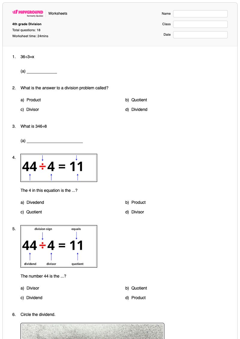 4th grade Division - Printable Zeros-in-the-quotient Worksheets Class 4 - Wayground