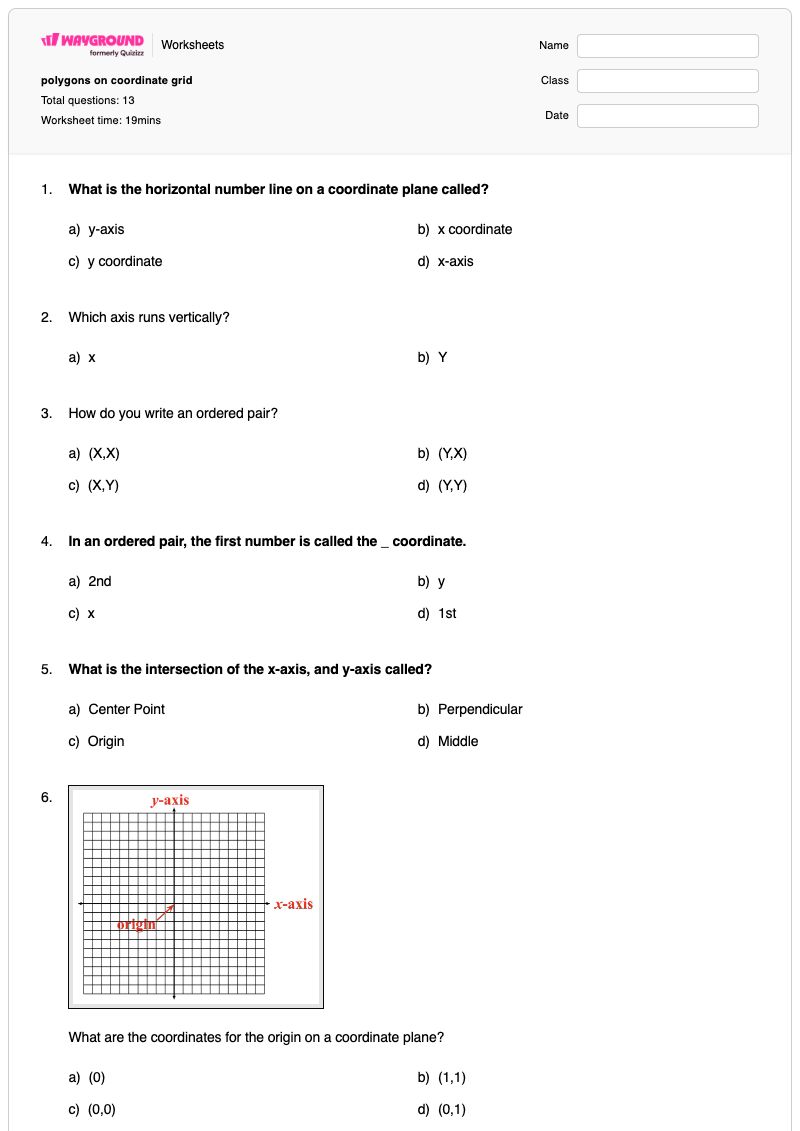 polygons on coordinate grid - Printable Polygons-in-the-coordinate-plane Worksheets - Wayground