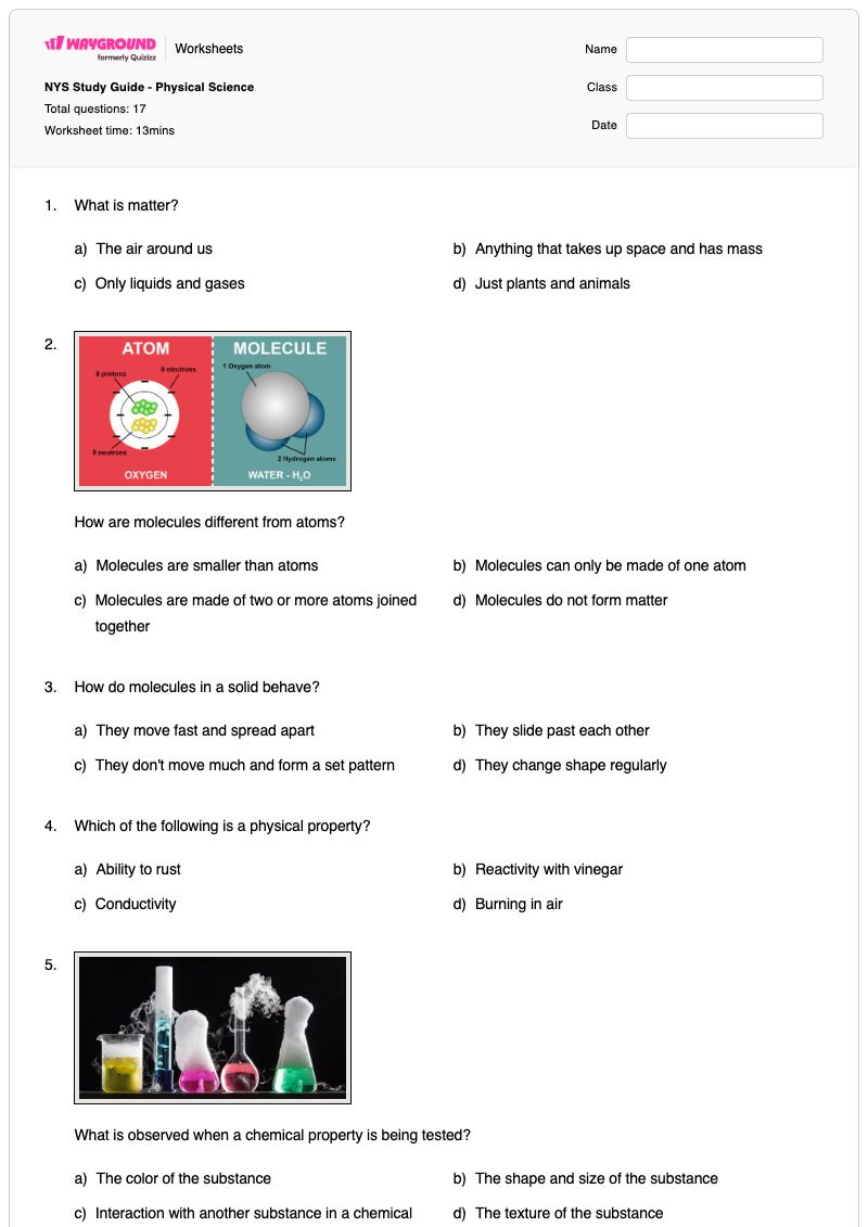 NYS Study Guide - Physical Science - Printable Conservation-of-energy Worksheets - Wayground
