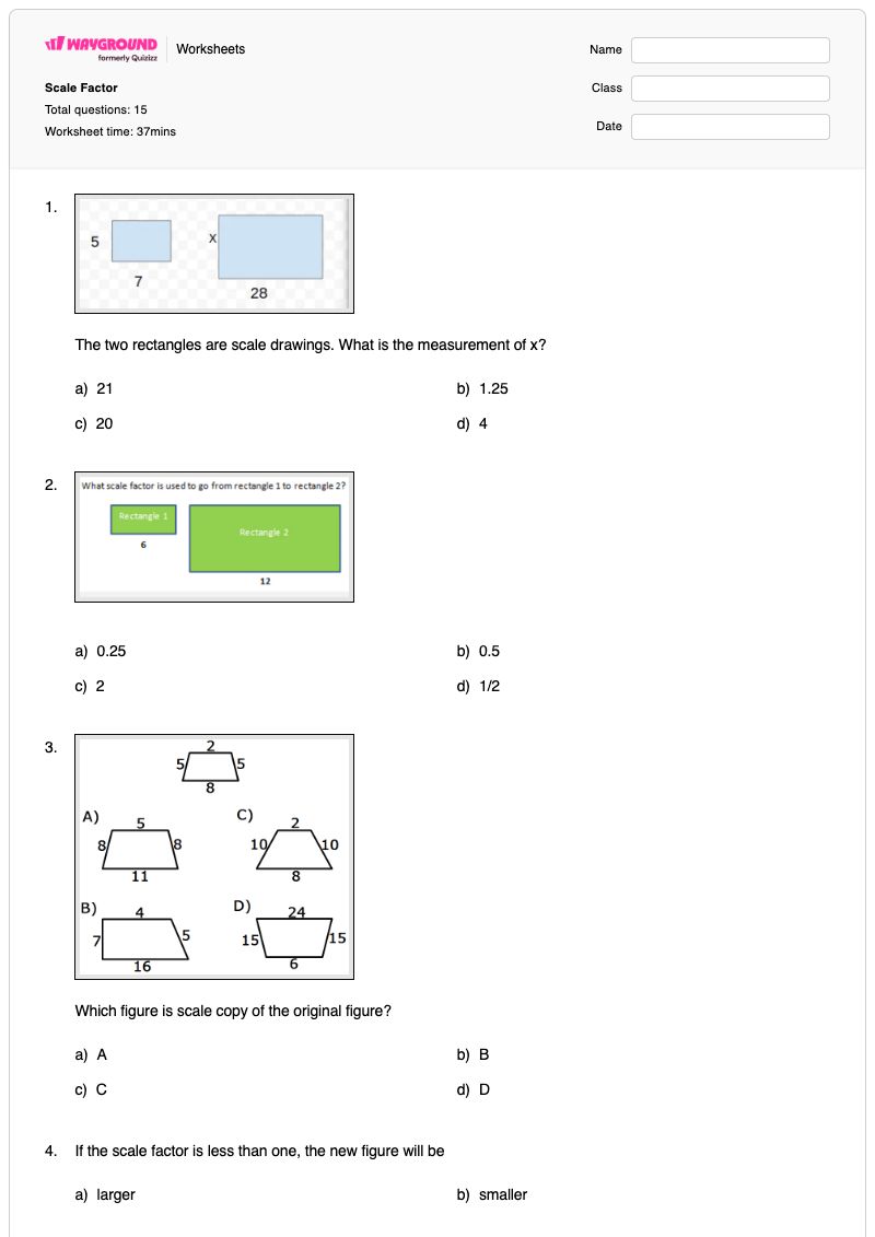 Scale Factor  - พิมพ์ได้ มาตราส่วนแผนที่ เวิร์กชีท - Wayground