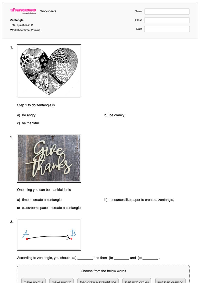 Zentangle - Printable Drawing-circles Worksheets Kindergarten - Wayground