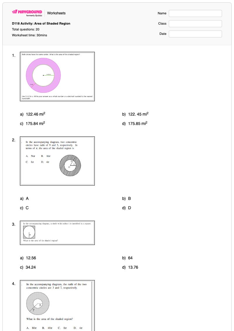 D118 Activity: Area of Shaded Region - พิมพ์ได้ Area-of-shaded-region เวิร์กชีท - Wayground