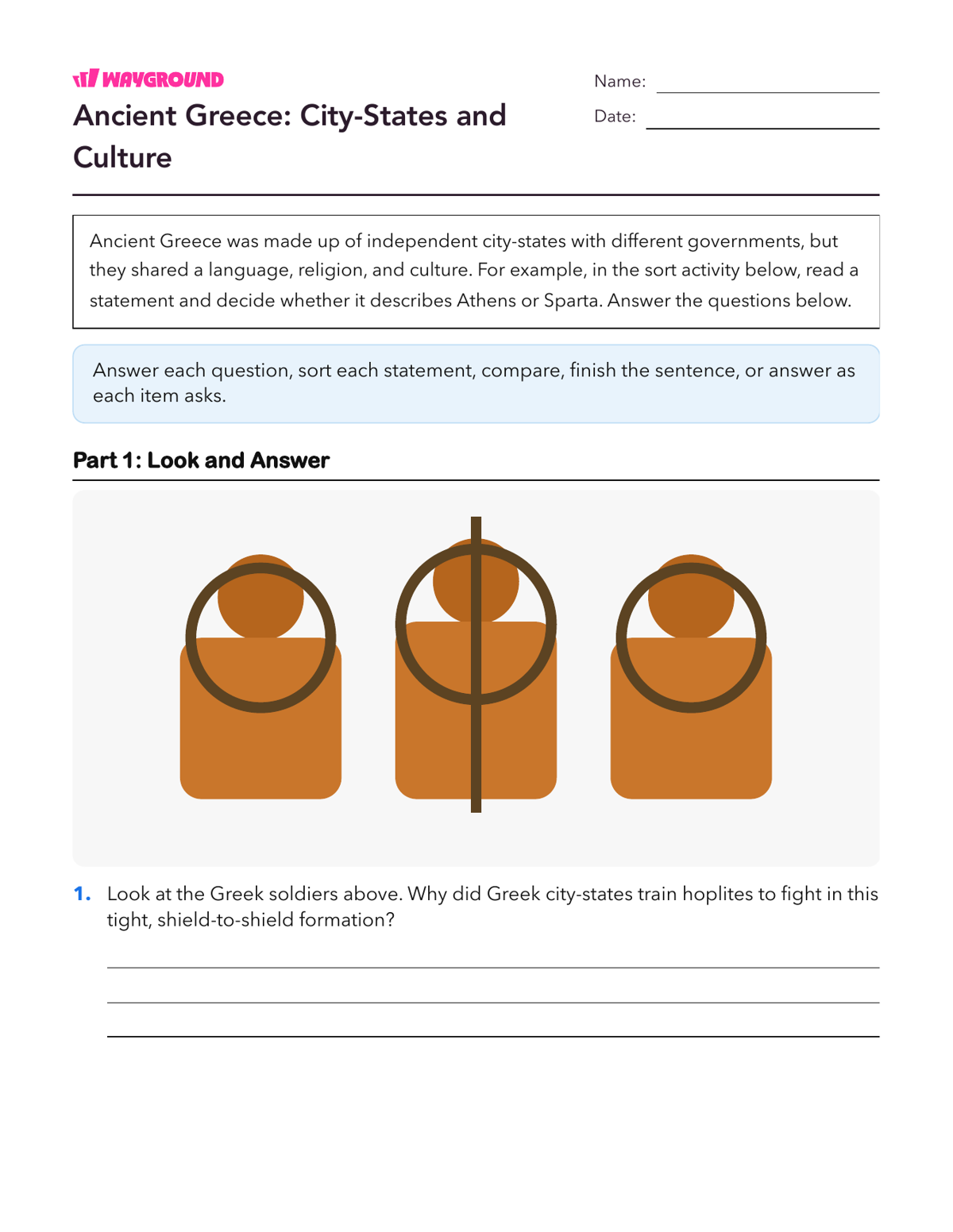 Ancient Greece: City-States and Culture - Printable Ancient-civilizations Worksheets Class 7 - Wayground