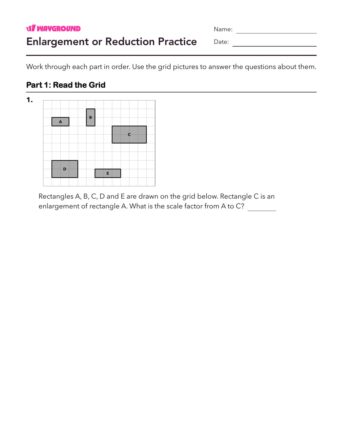Enlargement or Reduction Practice - Dapat dicetak Dilasi Lembar-kerja Kelas 7 - Wayground
