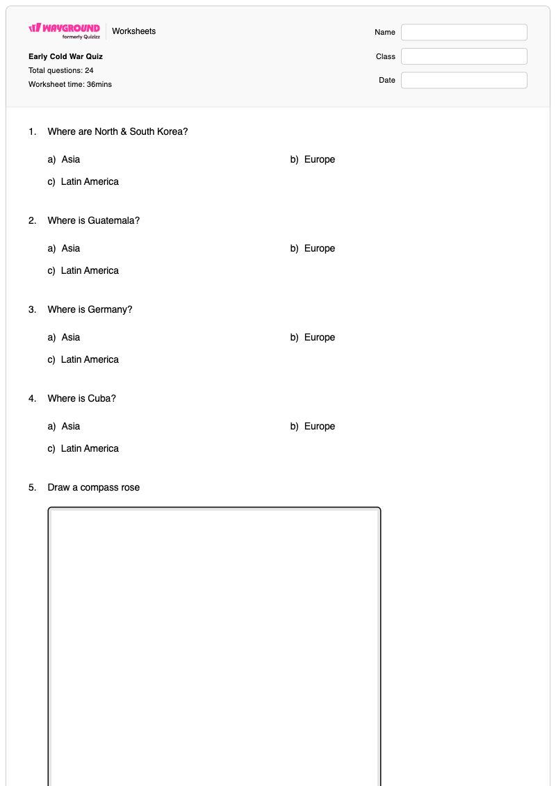 Early Cold War Quiz - พิมพ์ได้ Analyzing-political-cartoons เวิร์กชีท ระดับ 9 - Wayground