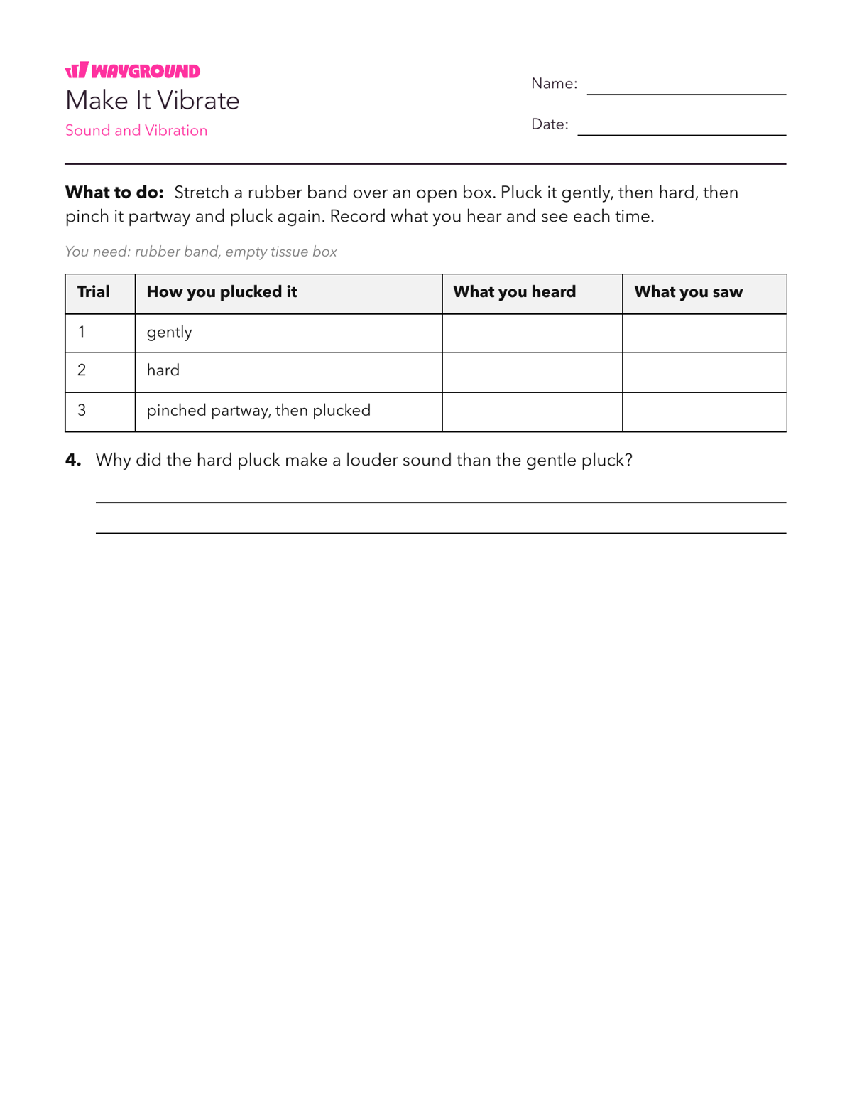 Make It Vibrate - Printable Năng-lượng Phiếu-bài-tập Lớp 1 - Quizizz