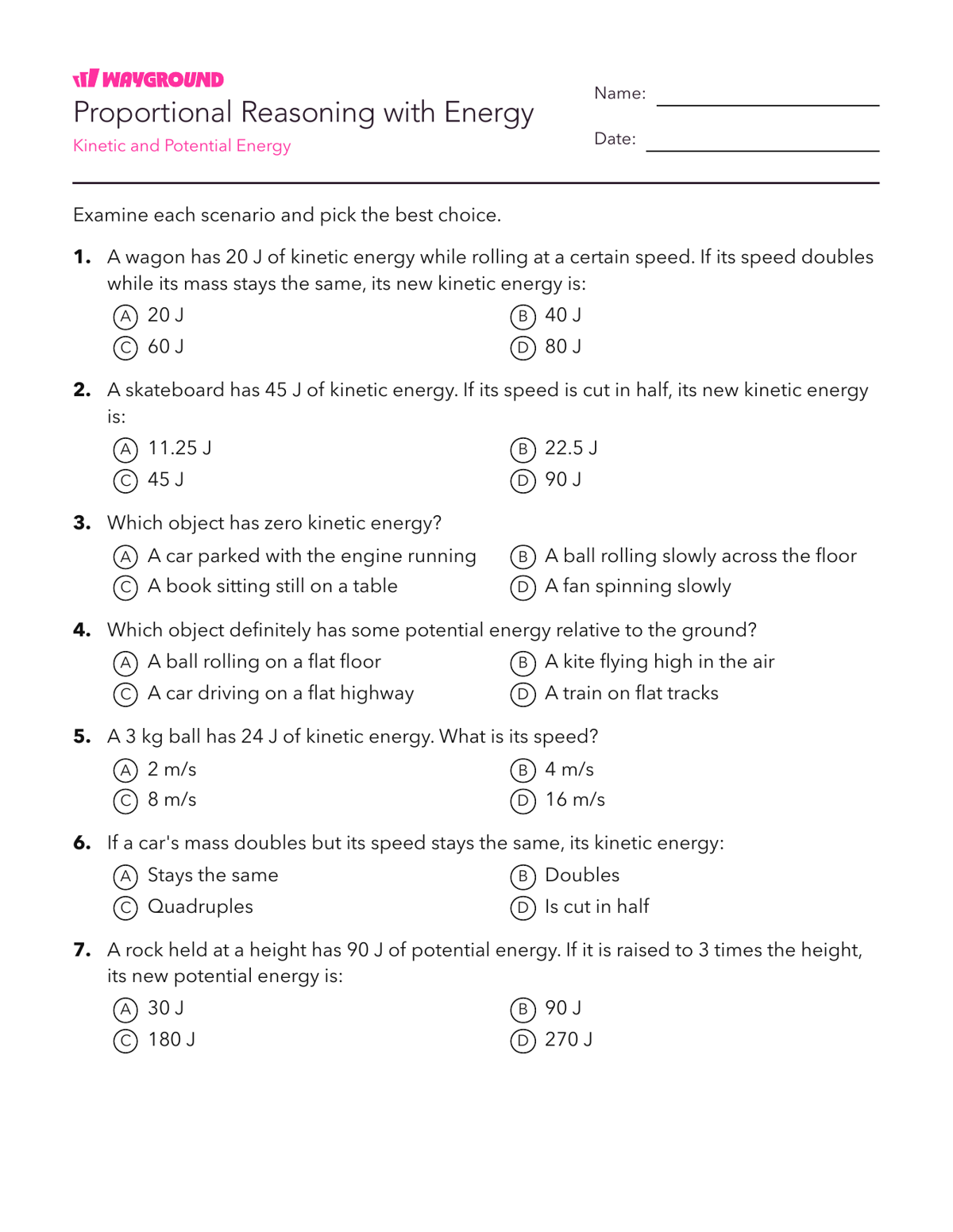 Proportional Reasoning with Energy - Có thể in Năng-lượng Phiếu-bài-tập Lớp 8 - Quizizz