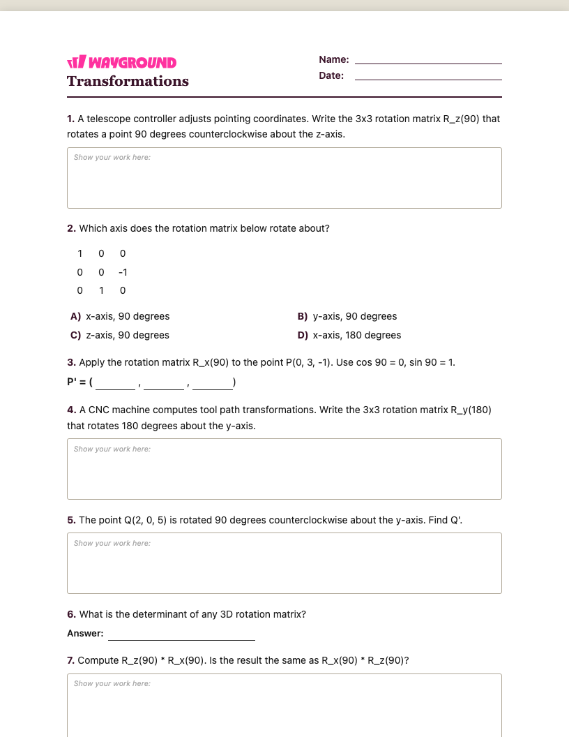 Transformations Worksheet - Có thể in Biến-đổi Phiếu-bài-tập Lớp 12 - Quizizz