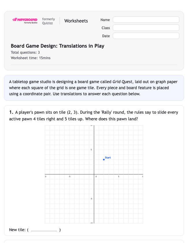 Board Game Design: Translations in Play - Imprimible Tłumaczenia Karty-pracy Klasa 10 - Wayground
