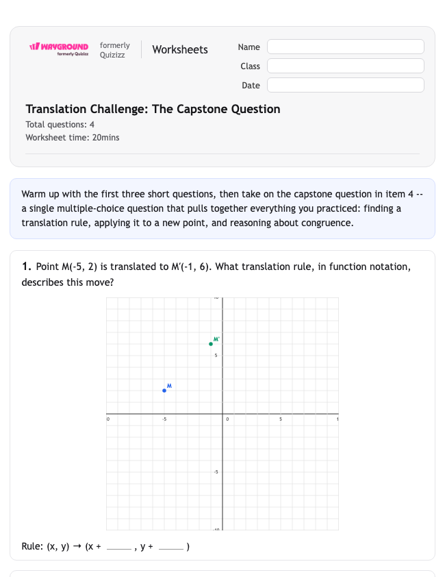 Translation Challenge: The Capstone Question - Imprimible Tłumaczenia Karty-pracy Klasa 10 - Wayground
