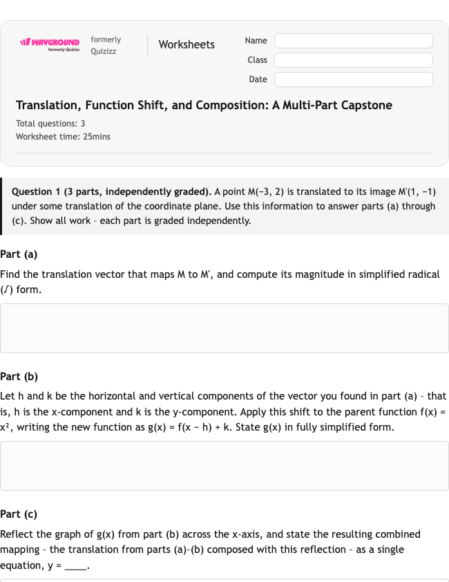 Translation, Function Shift, and Composition: A Multi-Part Capstone - Nadający się do druku Tłumaczenia Karty-pracy Klasa 12 - Wayground