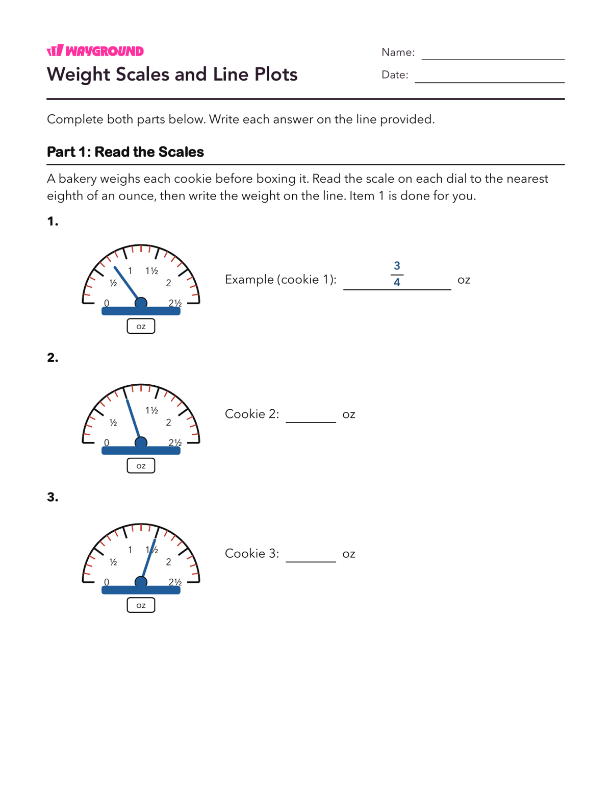 Weight Scales and Line Plots - Printable Interpretação-de-gráficos Fichas-de-trabalho Série 4 - Wayground