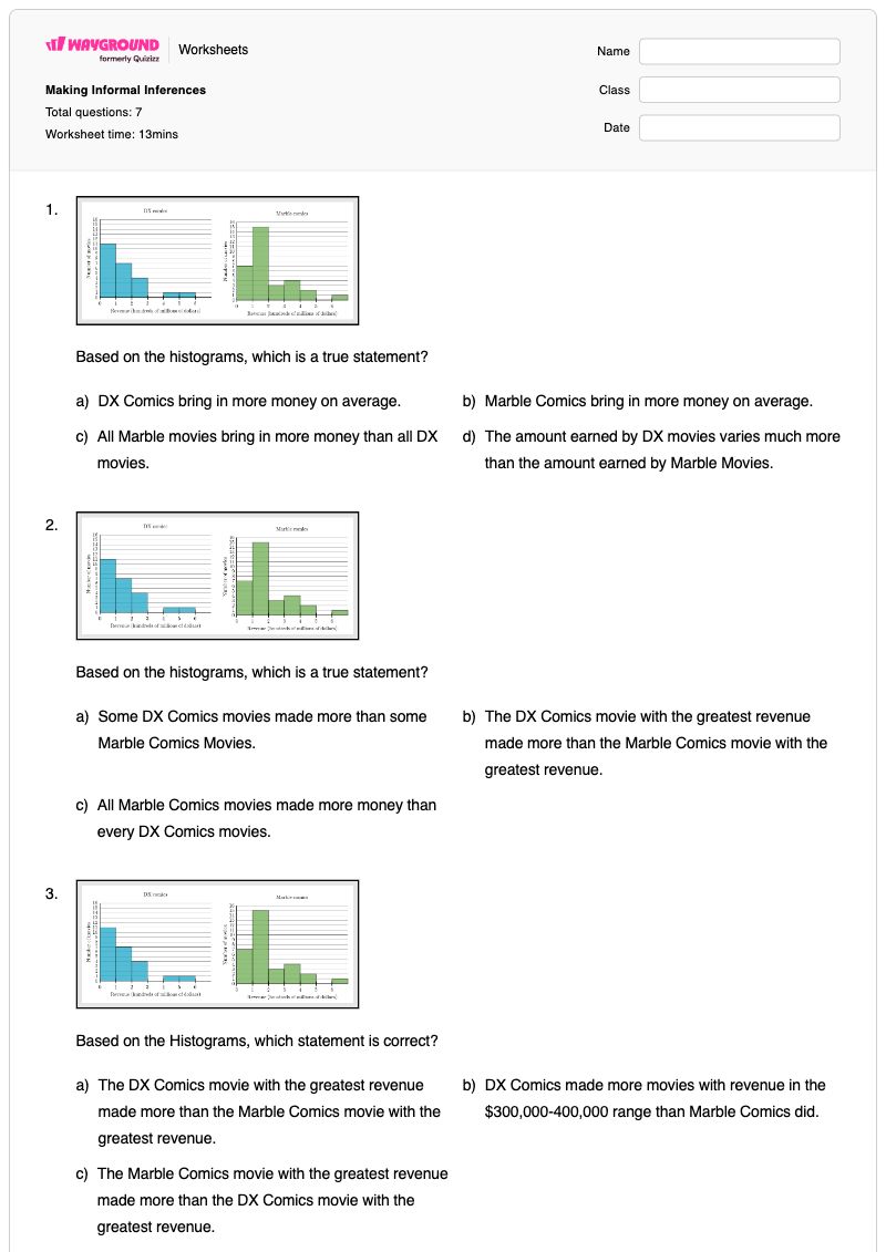 Making Informal Inferences - Printable Making-inferences-in-fiction Worksheets Class 7 - Wayground