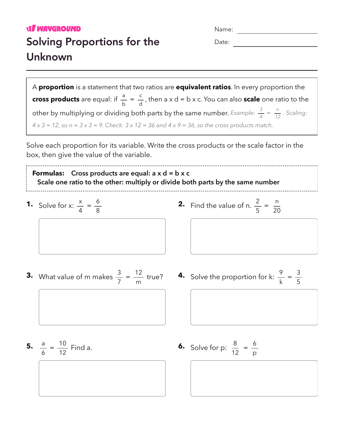 Solving Proportions for the Unknown - Có thể in Mối-quan-hệ-tỷ-lệ Phiếu-bài-tập Lớp 6 - Quizizz