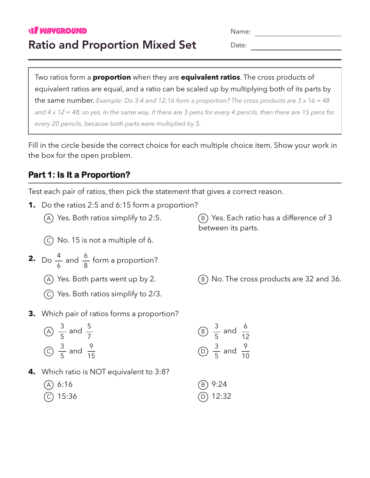 Ratio and Proportion Mixed Set - Có thể in Mối-quan-hệ-tỷ-lệ Phiếu-bài-tập Lớp 6 - Quizizz