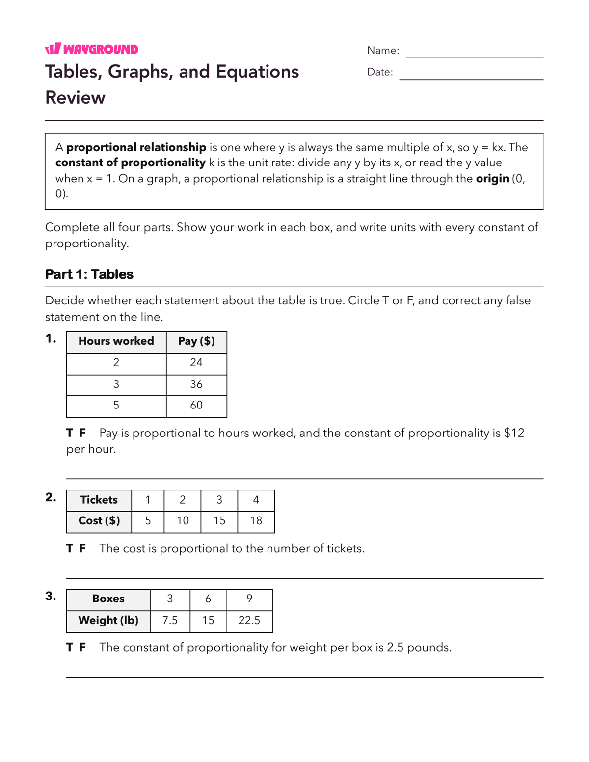 Tables, Graphs, and Equations Review - Có thể in Mối-quan-hệ-tỷ-lệ Phiếu-bài-tập Lớp 7 - Quizizz