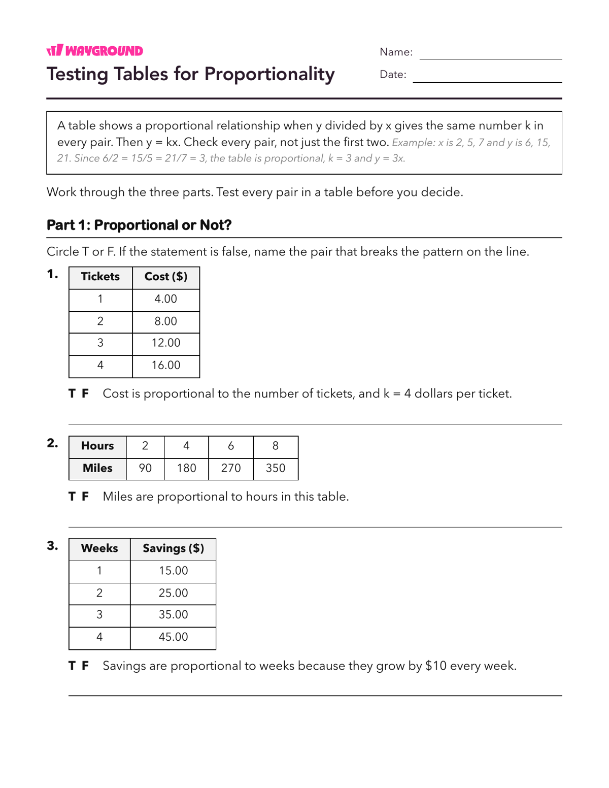 Testing Tables for Proportionality - Có thể in Mối-quan-hệ-tỷ-lệ Phiếu-bài-tập Lớp 7 - Quizizz