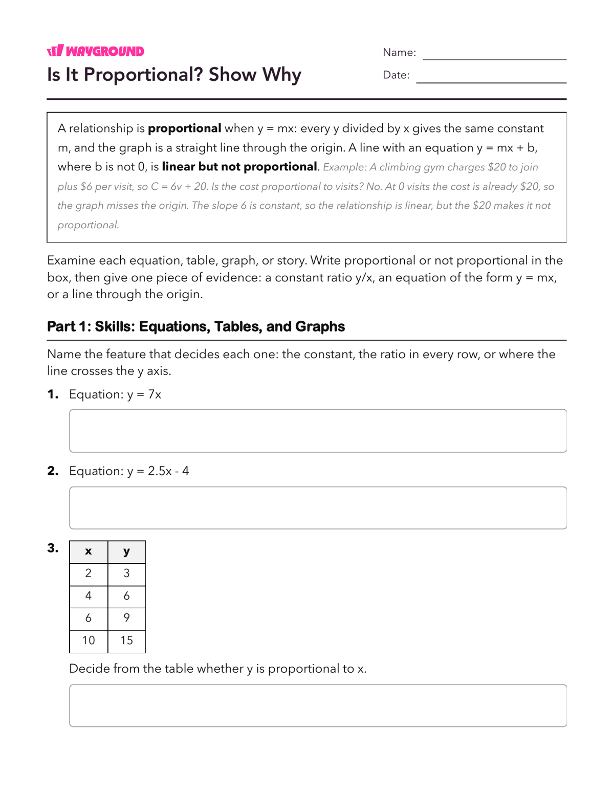 Is It Proportional? Show Why - Có thể in Mối-quan-hệ-tỷ-lệ Phiếu-bài-tập Lớp 8 - Quizizz