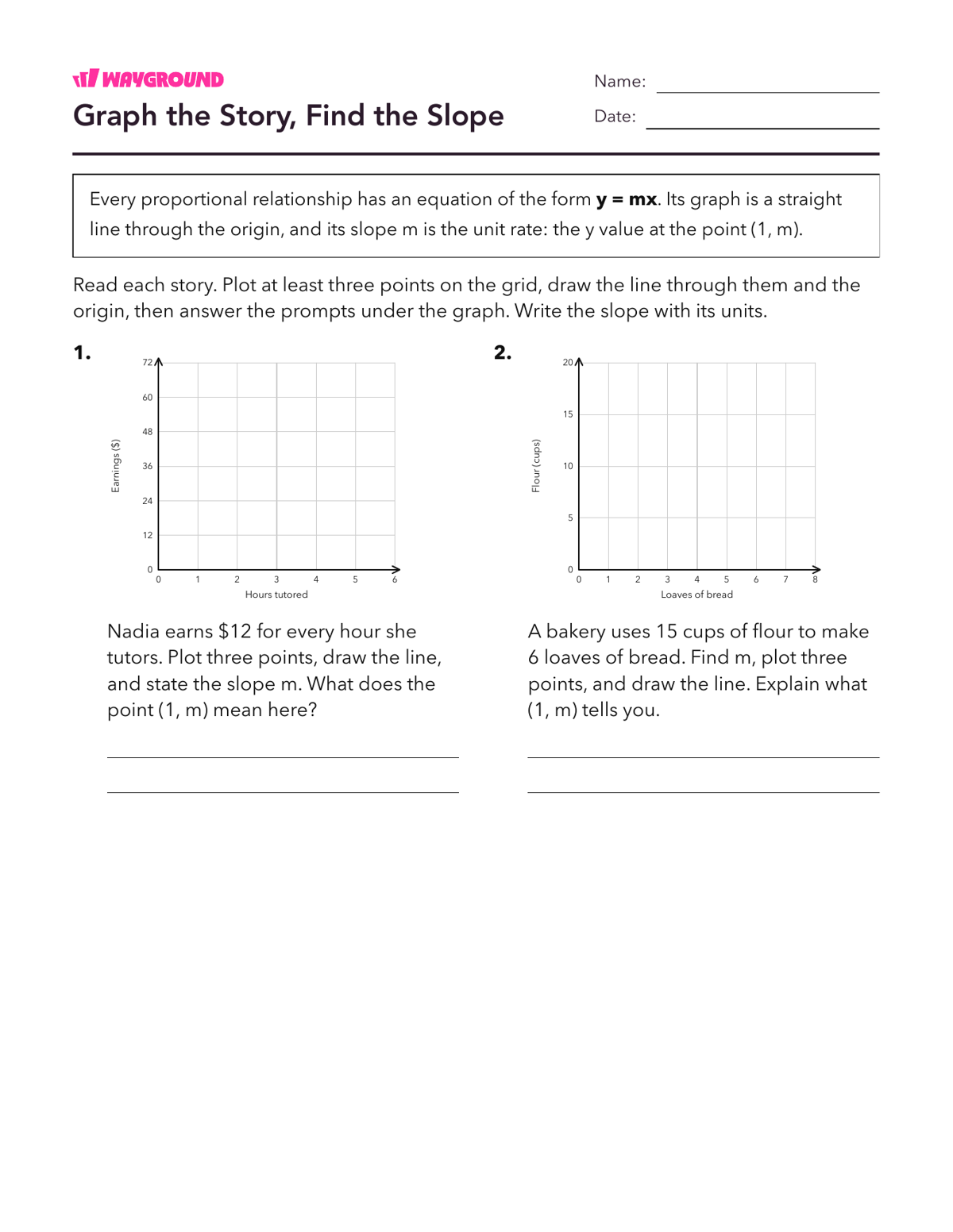 Graph the Story, Find the Slope - Có thể in Mối-quan-hệ-tỷ-lệ Phiếu-bài-tập Lớp 8 - Quizizz