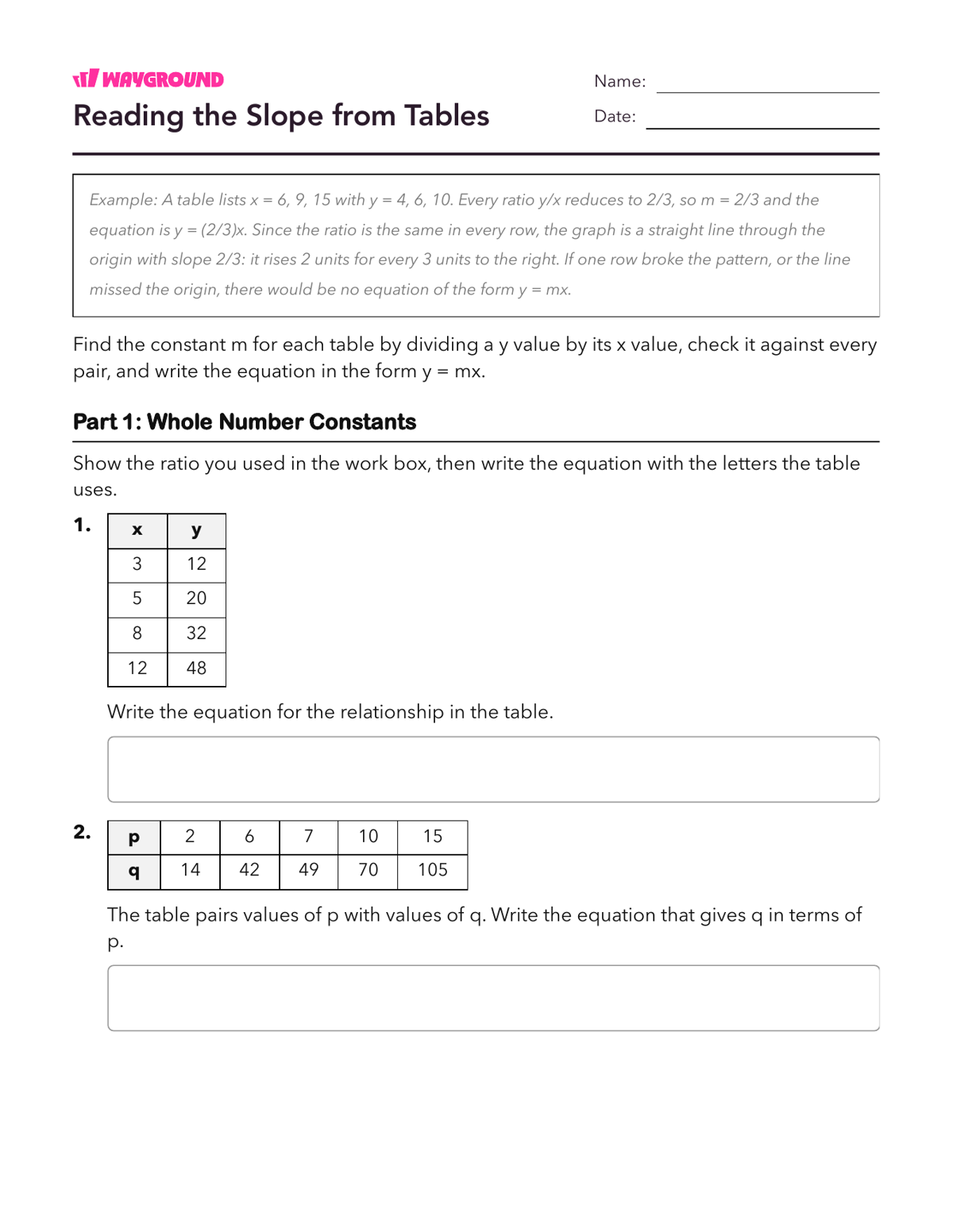 Reading the Slope from Tables - Có thể in Mối-quan-hệ-tỷ-lệ Phiếu-bài-tập Lớp 8 - Quizizz
