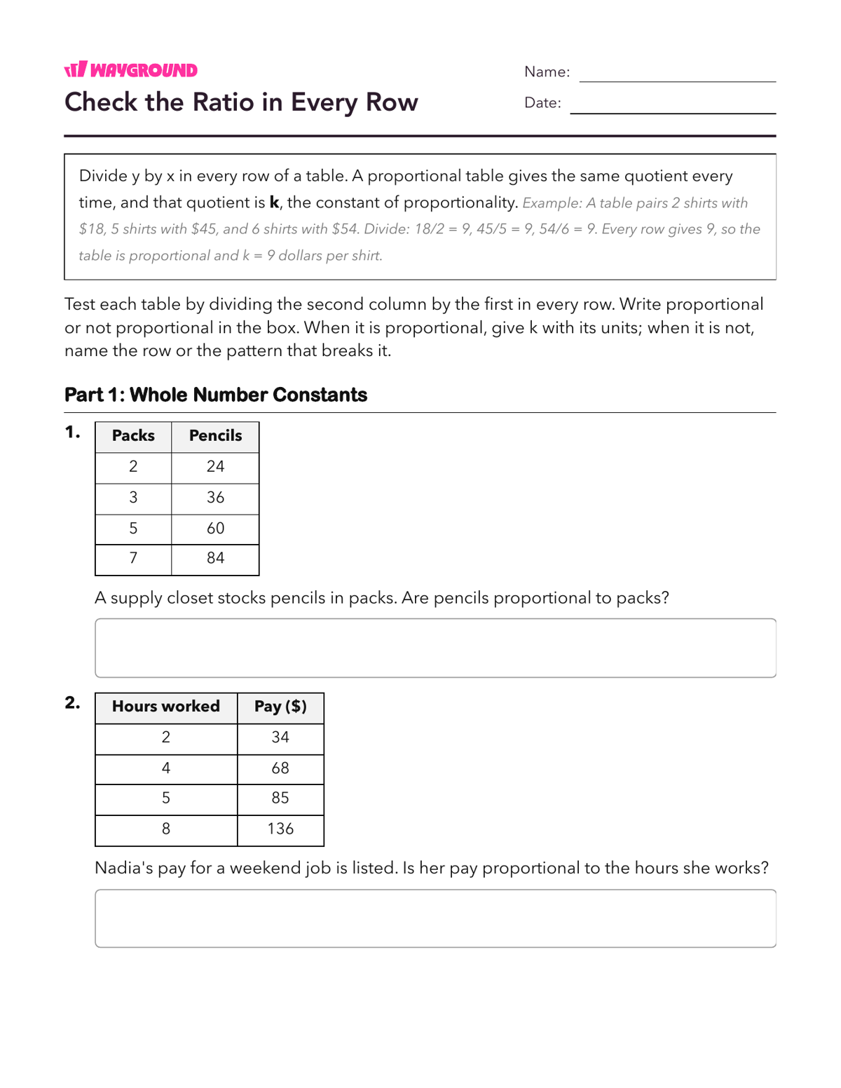 Check the Ratio in Every Row - Có thể in Mối-quan-hệ-tỷ-lệ Phiếu-bài-tập - Quizizz