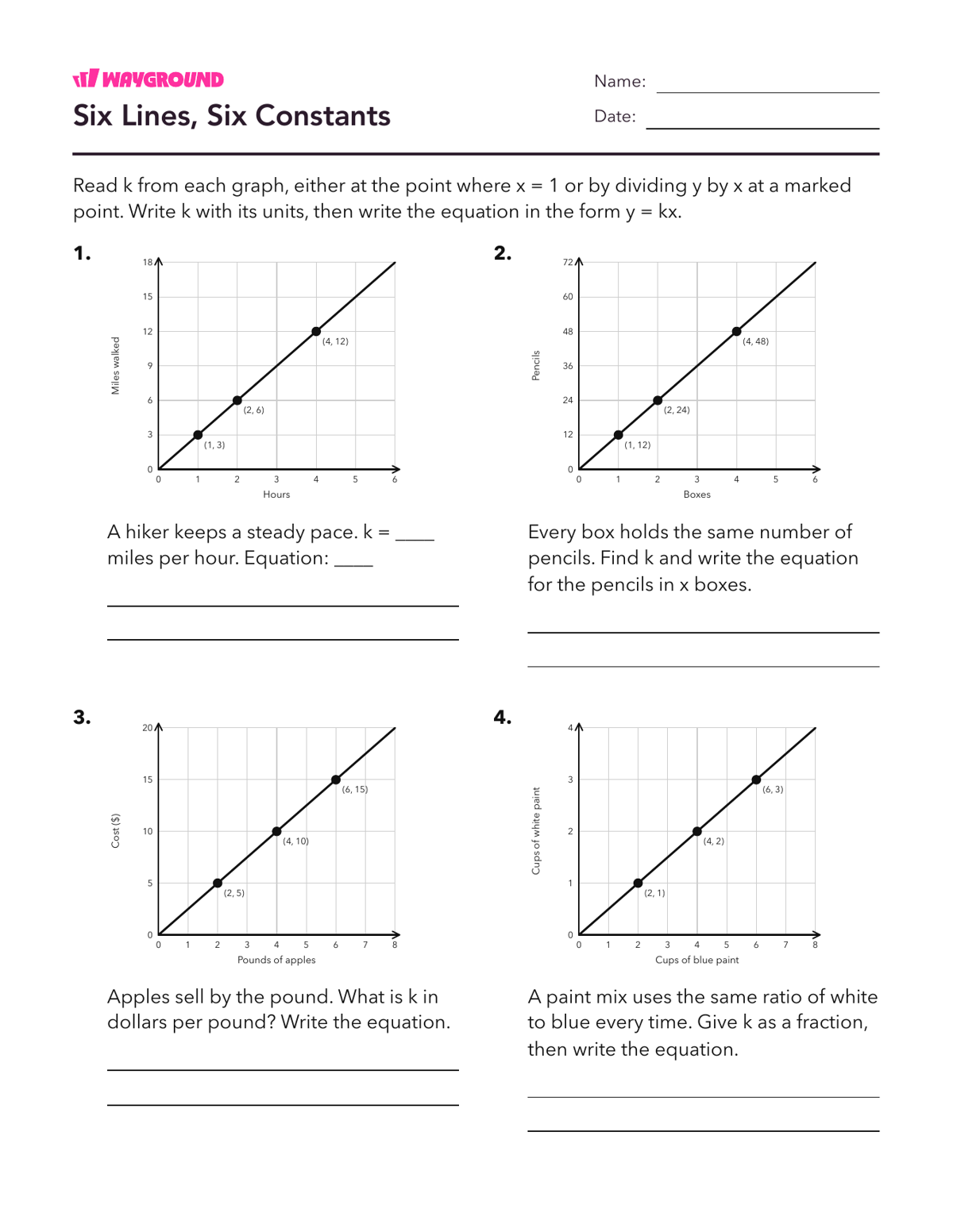Six Lines, Six Constants - Có thể in Mối-quan-hệ-tỷ-lệ Phiếu-bài-tập - Quizizz