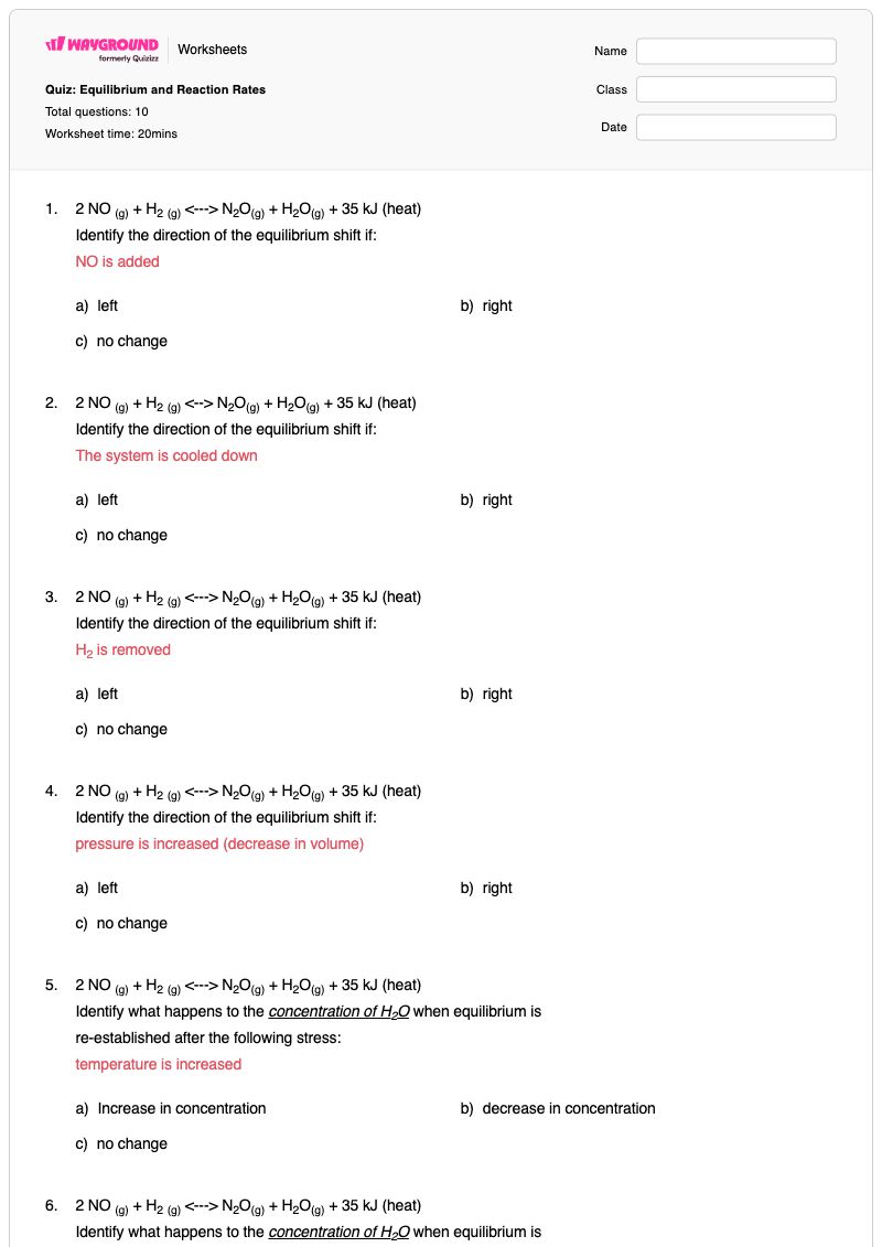 Quiz: Equilibrium and Reaction Rates - พิมพ์ได้ Factors-affecting-photosynthesis เวิร์กชีท - Wayground