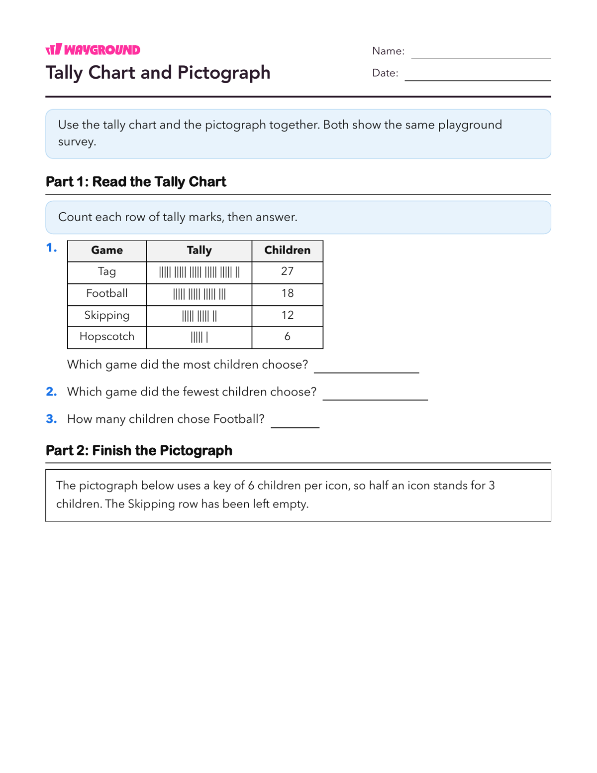 Tally Chart and Pictograph - Printable Scaled-pictographs Worksheets Grade 4 - Wayground