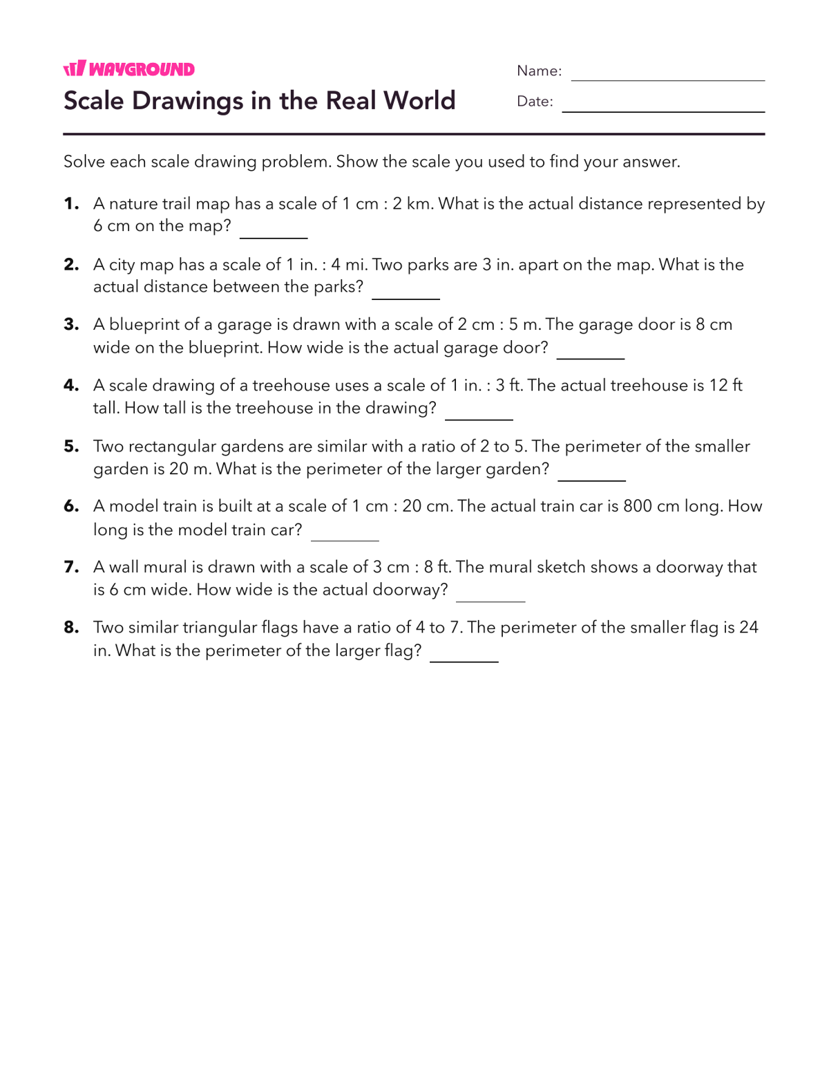 Scale Drawings in the Real World - Printable Scaled-pictographs Worksheets Grade 7 - Wayground