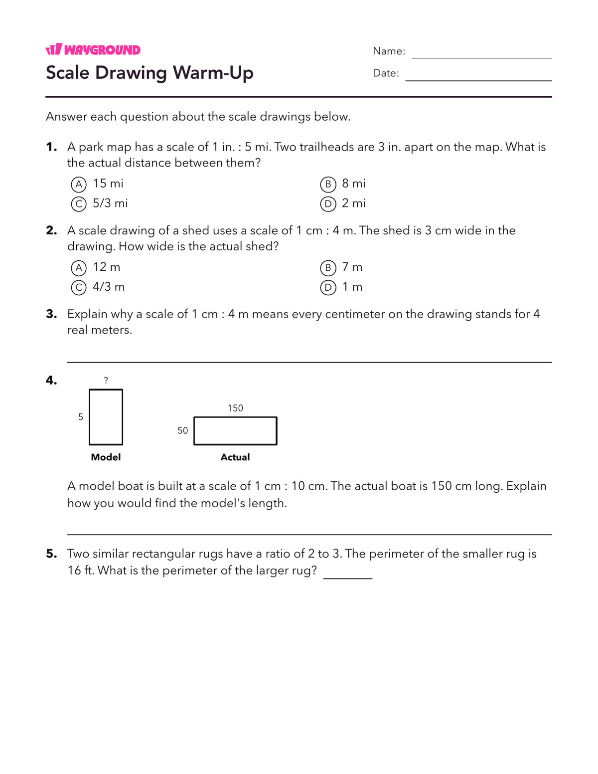 Scale Drawing Warm-Up - Printable Scaled-pictographs Worksheets Grade 7 - Wayground
