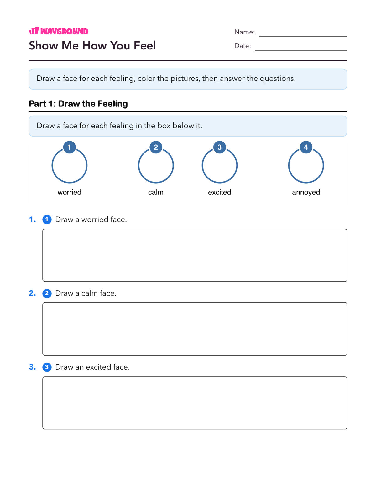 Show Me How You Feel - Printable Social-emotional-learning Worksheets - Wayground