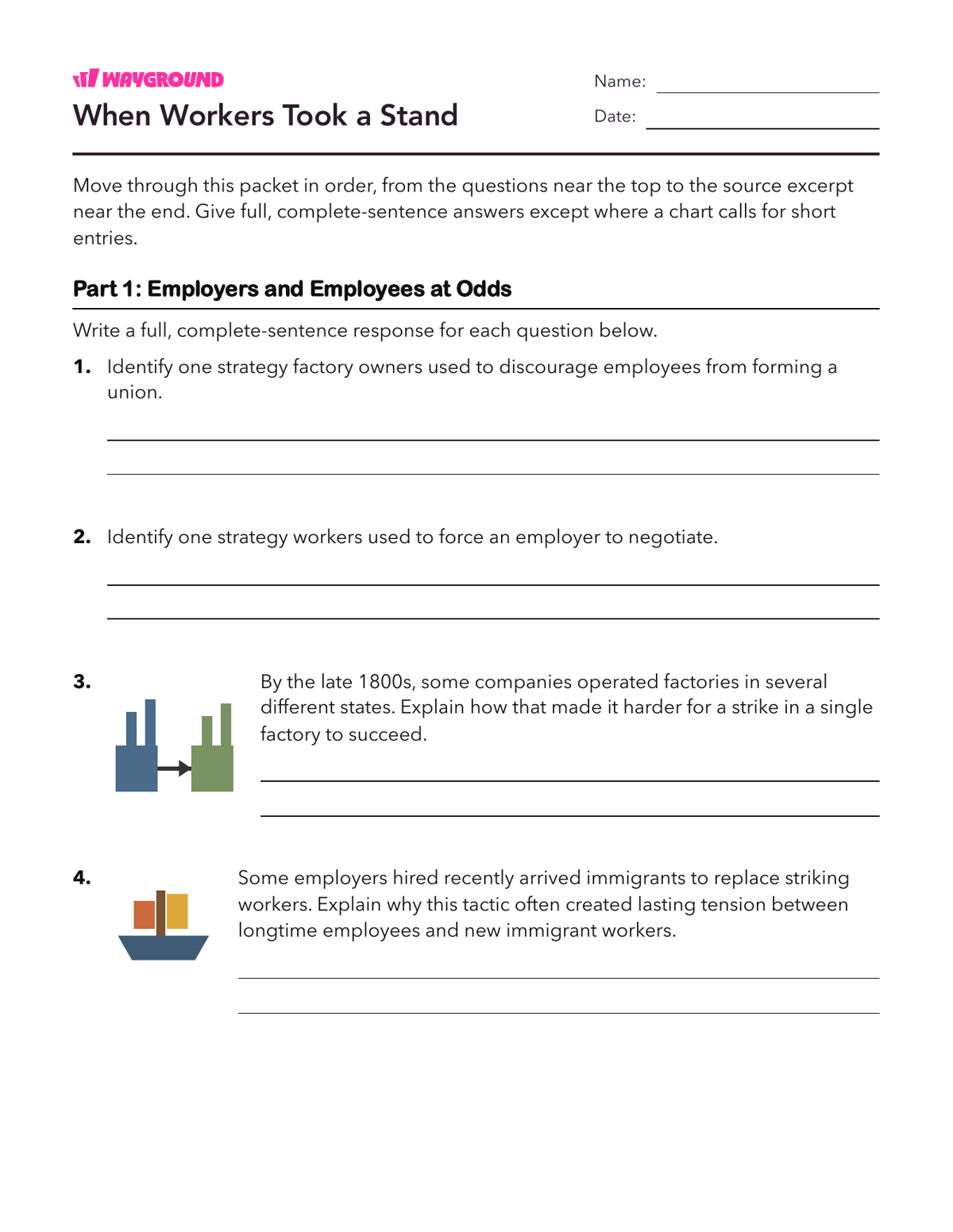When Workers Took a Stand - Printable The-industrial-revolution Worksheets Class 8 - Wayground
