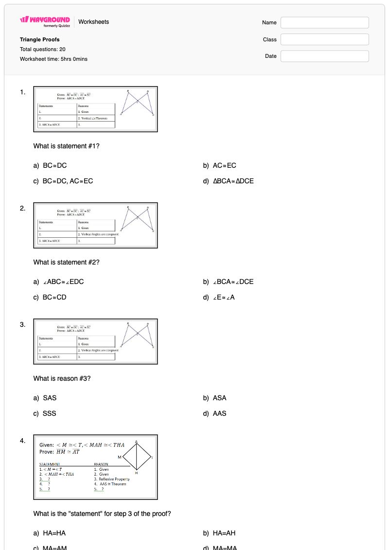 Triangle Proofs - พิมพ์ได้ Trigonometric-identity-proofs เวิร์กชีท ระดับ 11 - Wayground